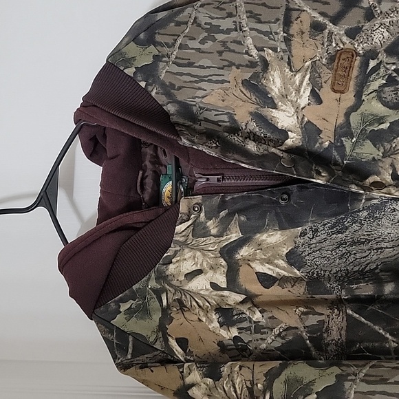 Cabela's Size XL Camo Hunting Jacket with Brown Trim and Hood, Exc. Used Cond. - Picture 2 of 12